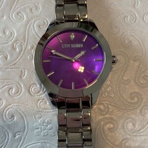 Steve Madden Metallic Purple Watch/unisex. Needs battery